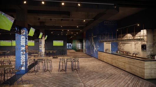 EVERTON STADIUM OPENES TRINITY PLACE BAR AND VILLAGE STREET