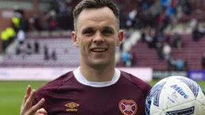 Rangers-related In the process, Lawrence Shankland scores his 50th goal for the Tynecastle club and helps Hearts win three more points.