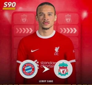 OFFICIAL: Liverpool signs Leroy Sane as Salah's Replacement on a deal Worth £68m