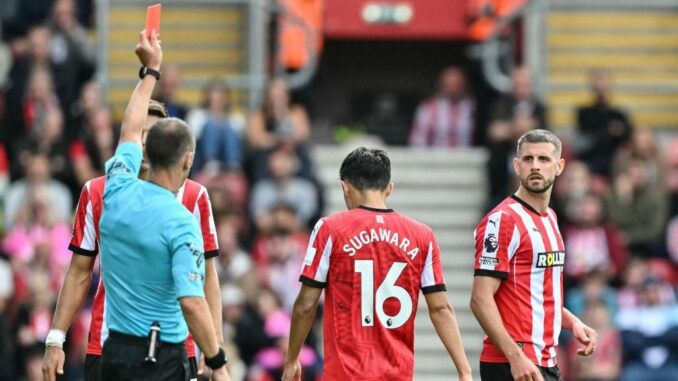 Southampton star hit with FA charge for what he said to referee in Man Utd loss